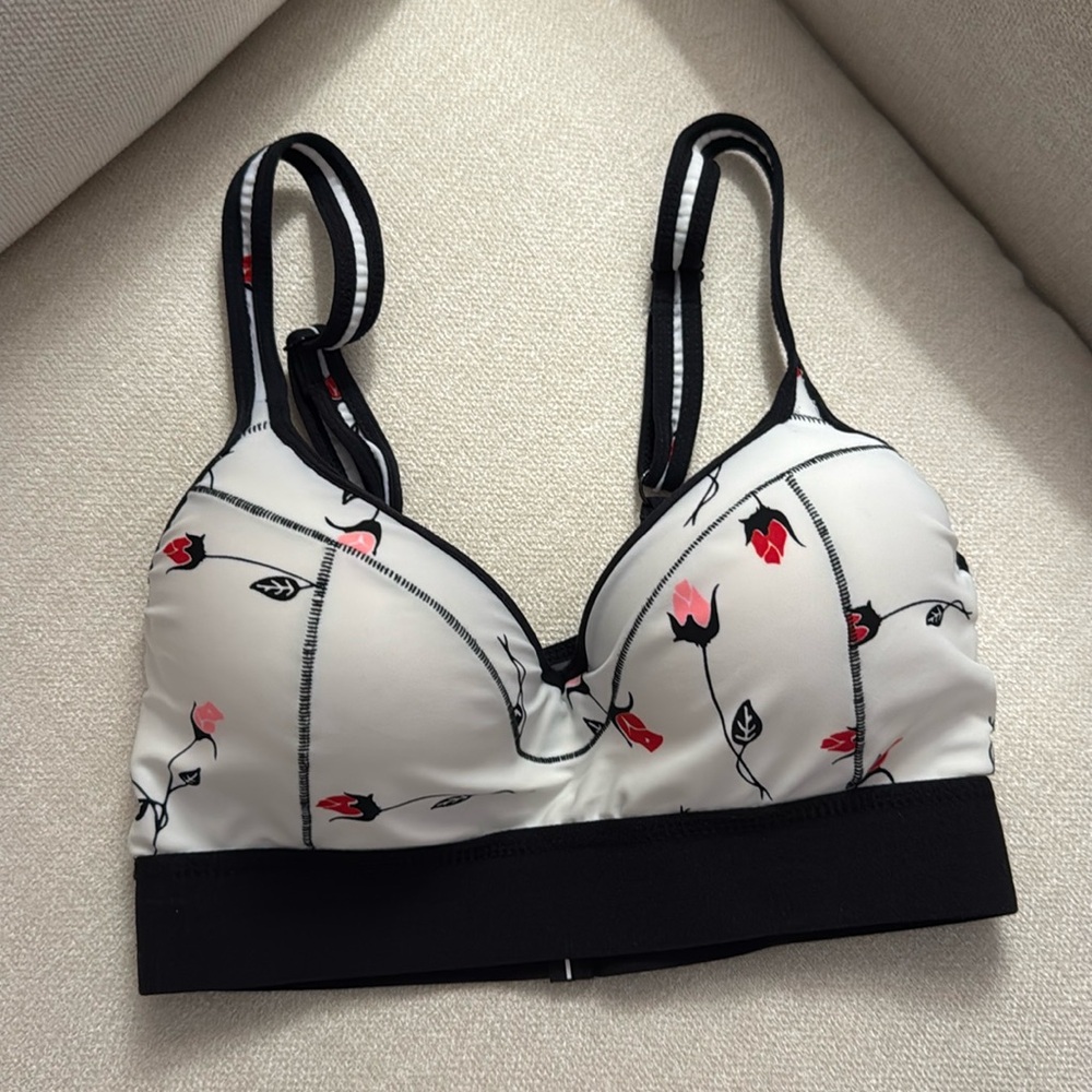 Adam Selman Roses Sports Bra White